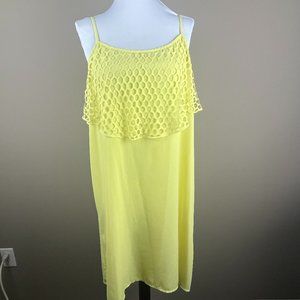 C Brand Shift Dress Size XL Bright Yellow, Adjustable Spaghetti Straps